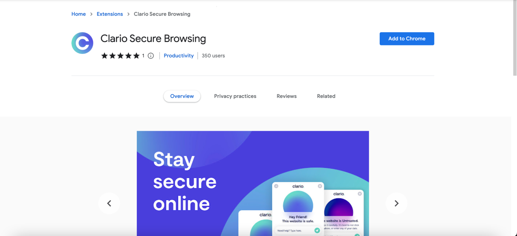Add your Clario Secure Browsing extension to Chrome Add your Clario Secure Browsing extension to Chrome