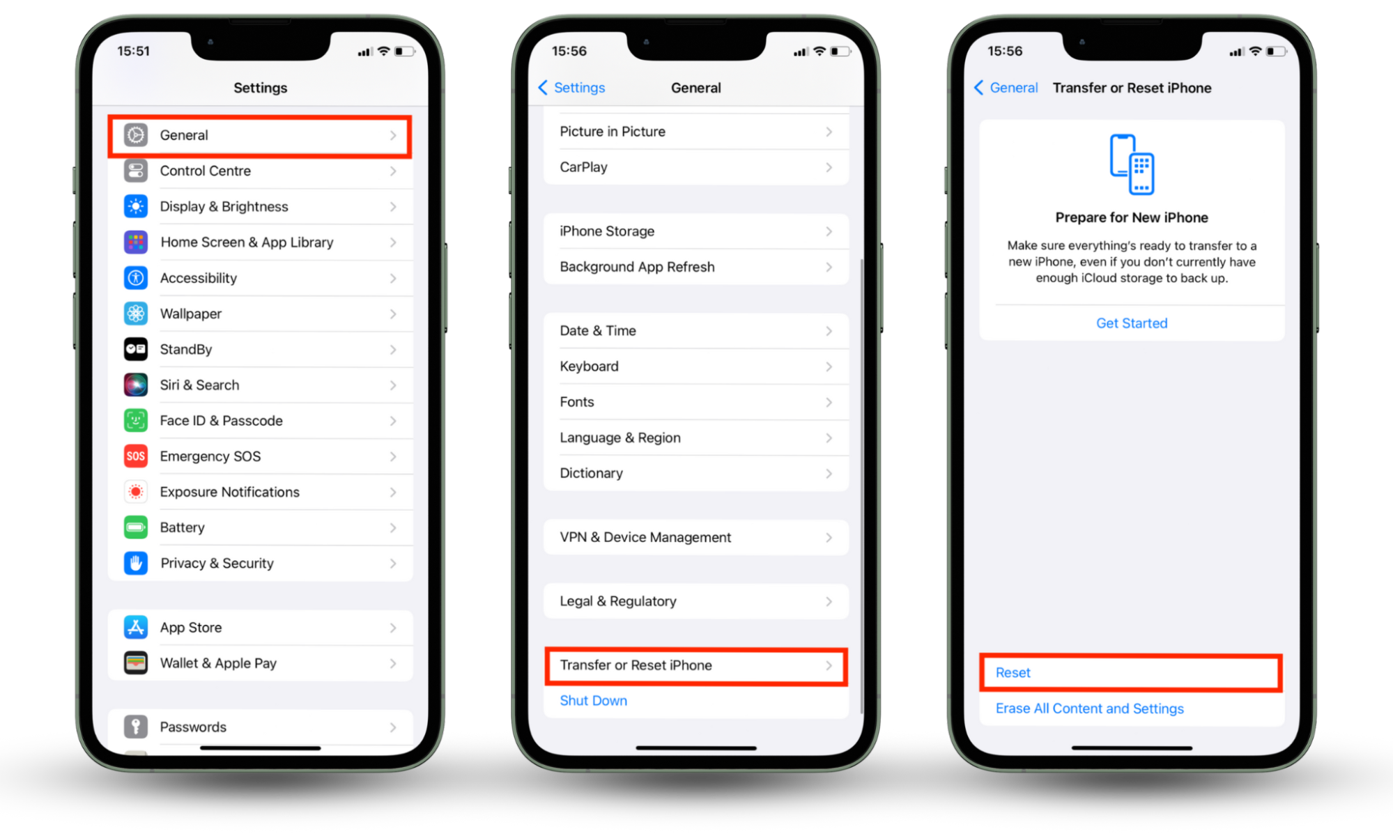 Do a factory reset to remove all traces of spyware, malware, and adware on your device. On your iPhone, go to Settings > General, then select Transfer or Reset iPhone. Choose Reset.