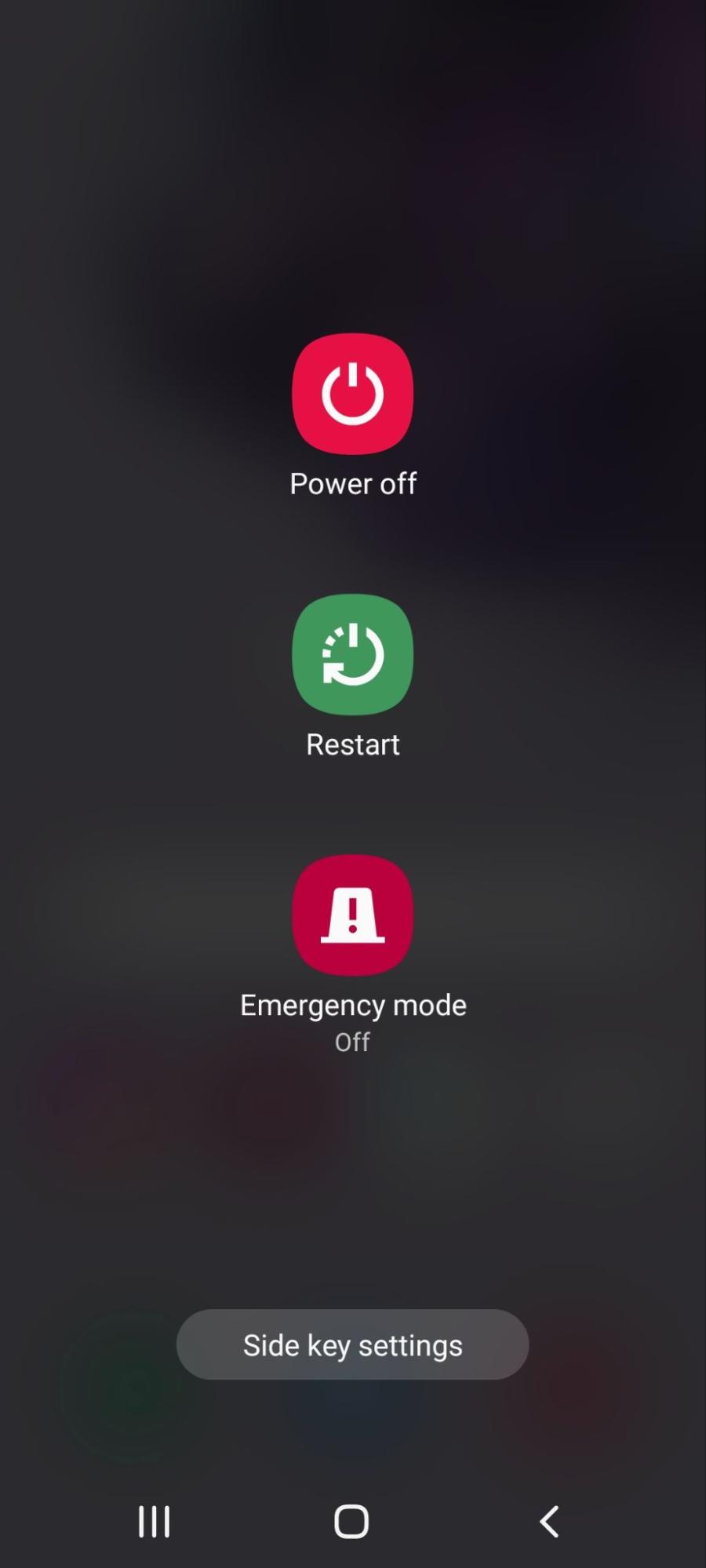 Press and hold the power button on Android Press and hold the power button on Android