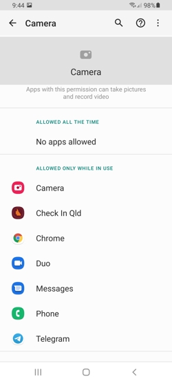 Android camera permissions Android camera permissions