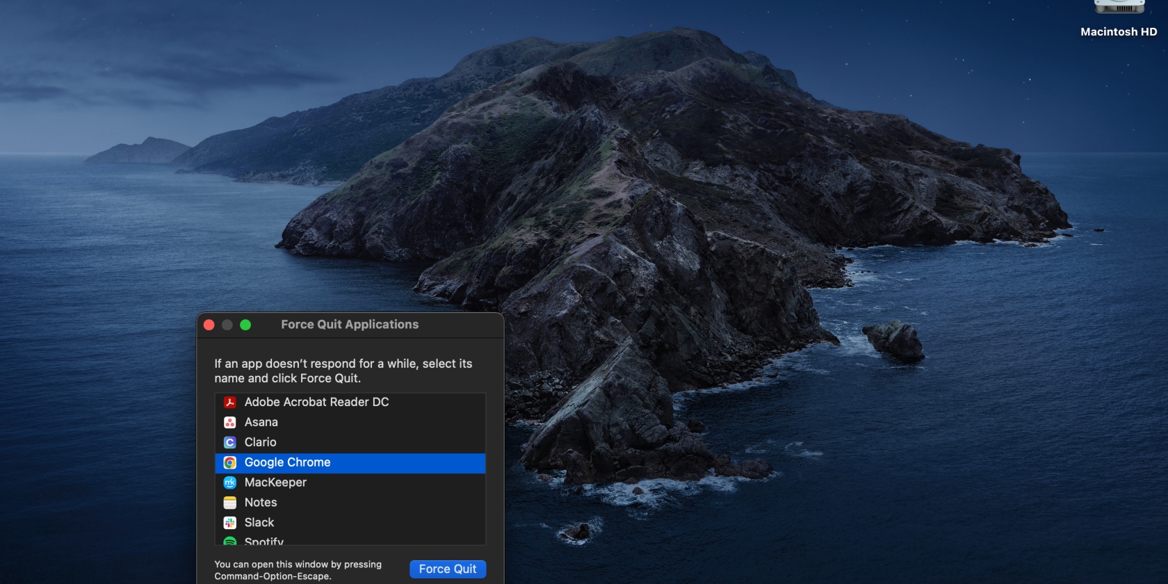 Google Chrome selected in Task Manager on a Mac. Google Chrome selected in Task Manager on a Mac.