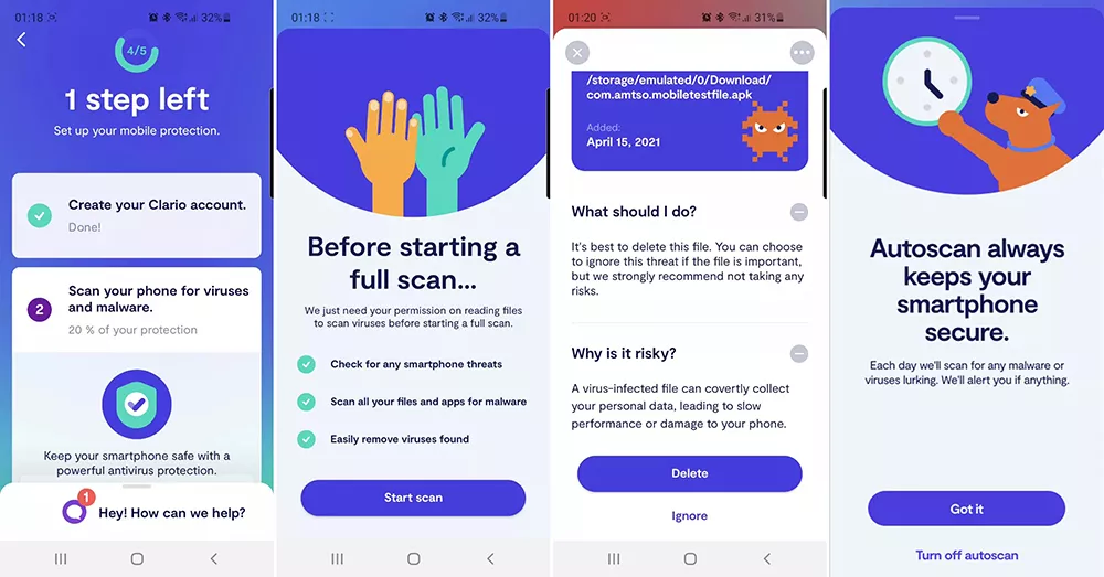 Installing Clario's Android antivirus