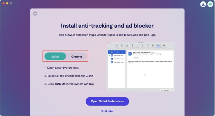 safari ad blocker turn off