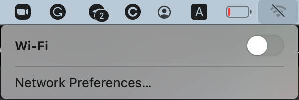 Ngắt kết nối máy Mac của bạn khỏi Internet bằng cách tắt chuyển đổi Wi-Fi