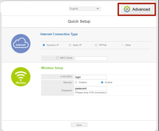 This browser screenshot shows how to access your advanced router settings—this is the second step to setting up a guest Wi-Fi network at home. This browser screenshot shows how to access your advanced router settings—this is the second step to setting up a guest Wi-Fi network at home.
