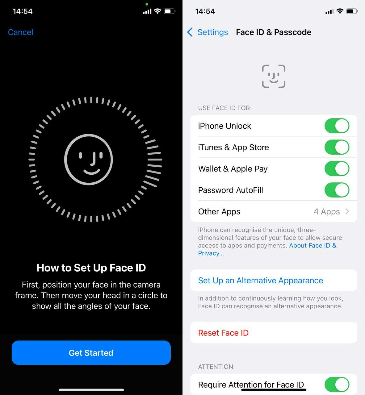 Set Up Face ID/ Add a Fingerprint Set Up Face ID/ Add a Fingerprint
