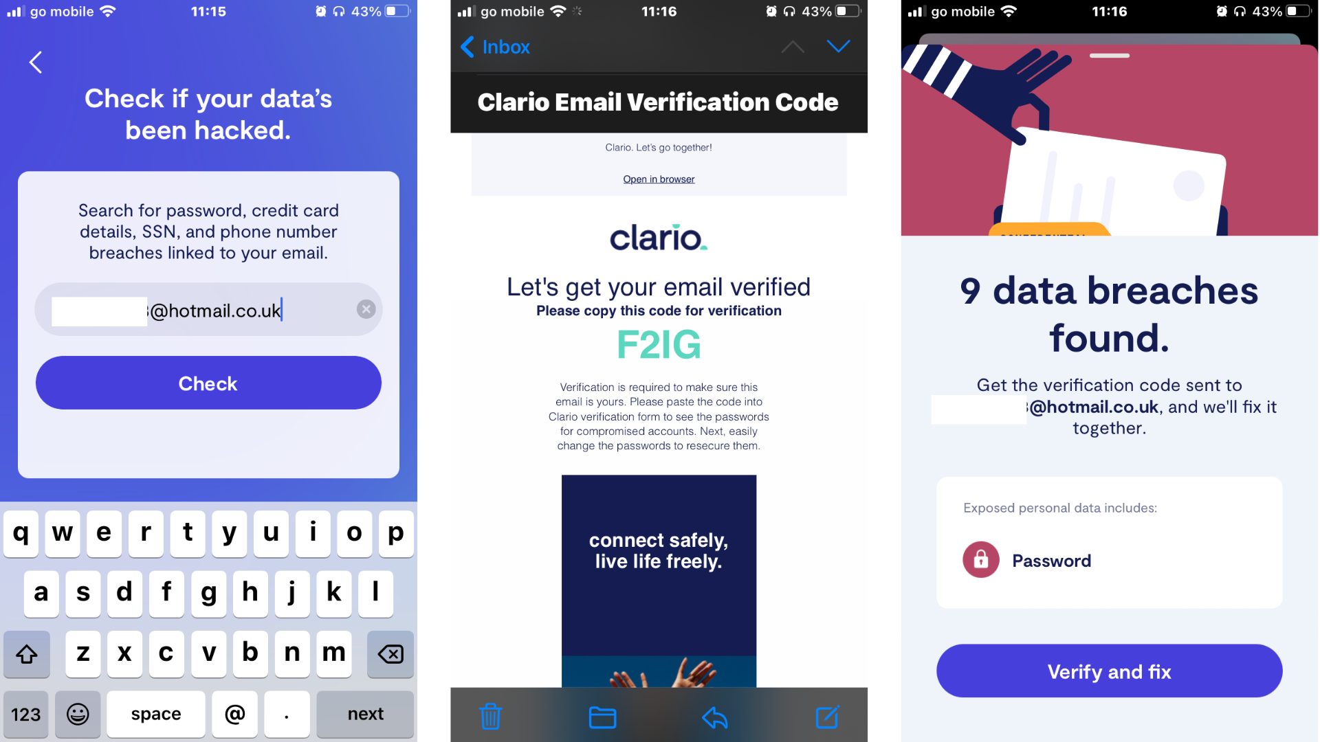 Clario's Data Breach Features. Clario's Data Breach Features.