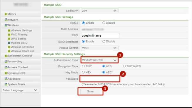 This browser screenshot shows how to secure a network on your router—this is the final step to setting up a guest Wi-Fi network at home. This browser screenshot shows how to secure a network on your router—this is the final step to setting up a guest Wi-Fi network at home.