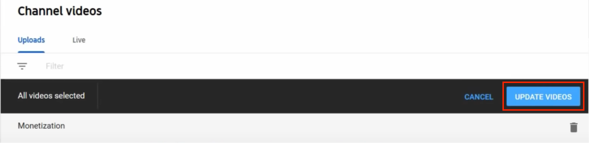 Updating monetization settings in YouTube Updating monetization settings in YouTube