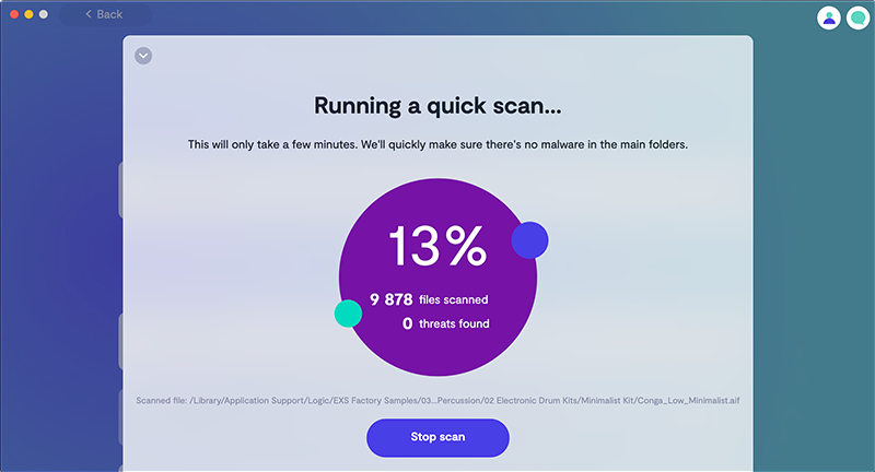 Scanning your device for malware will take you no longer than a few minutes Scanning your device for malware will take you no longer than a few minutes