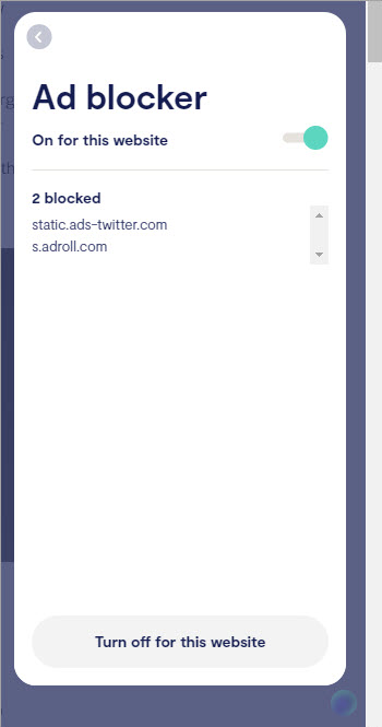 Clario's ad blocker Clario's ad blocker