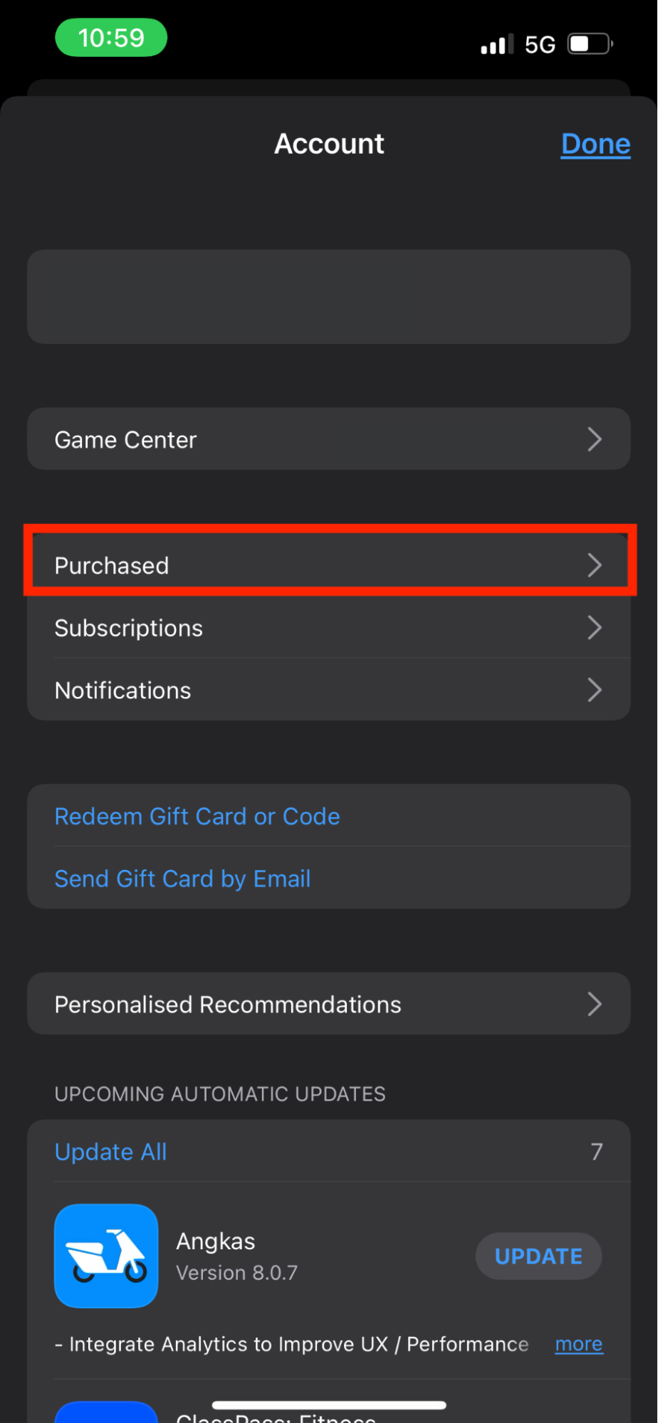 App Store > Purchased apps App Store > Purchased apps