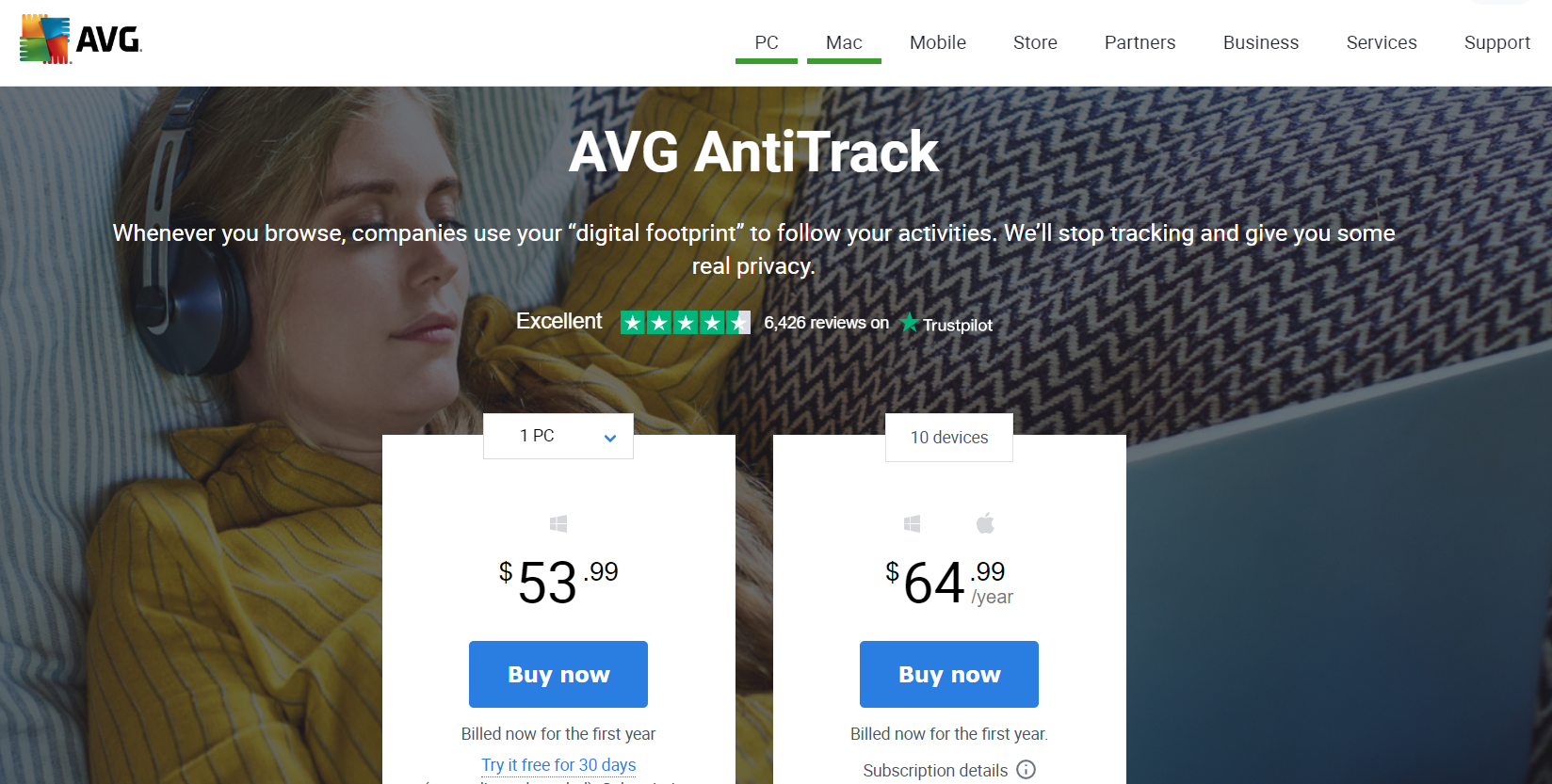 AVG AntiTrack Screenshot AVG AntiTrack Screenshot