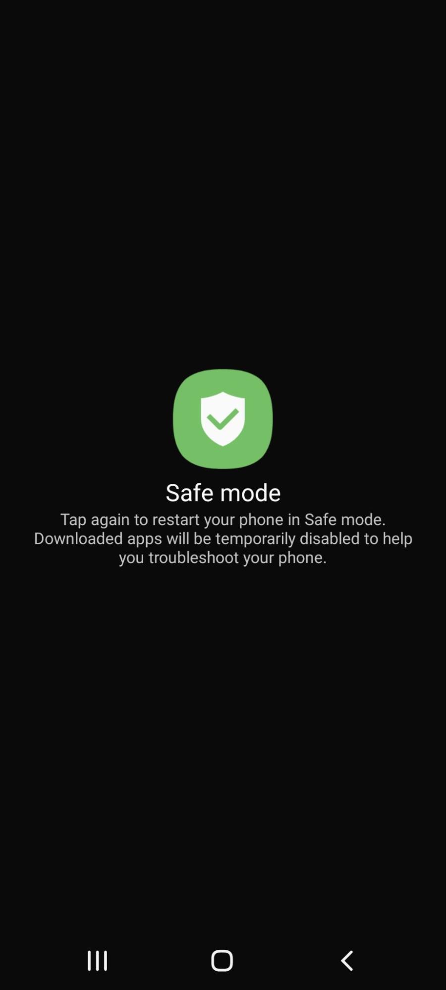Tap Safe Mode on Android Tap Safe Mode on Android