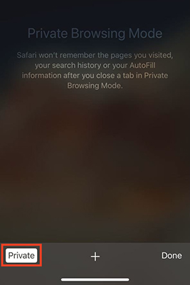 Private Browsing Mode in Safari