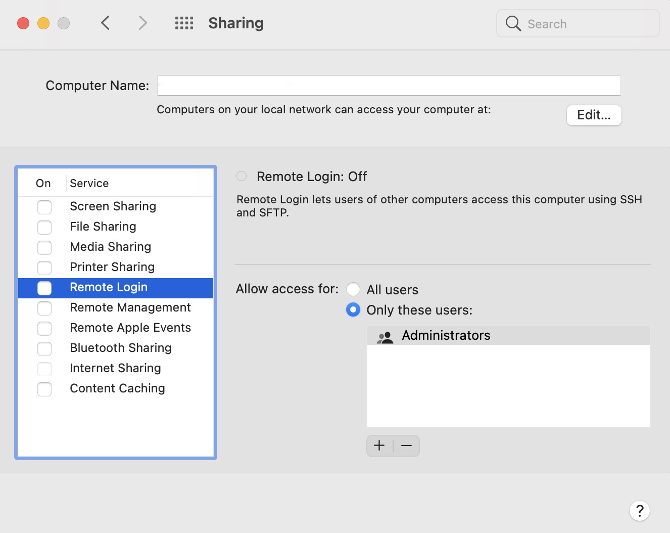 Remote Login on Mac Remote Login on Mac