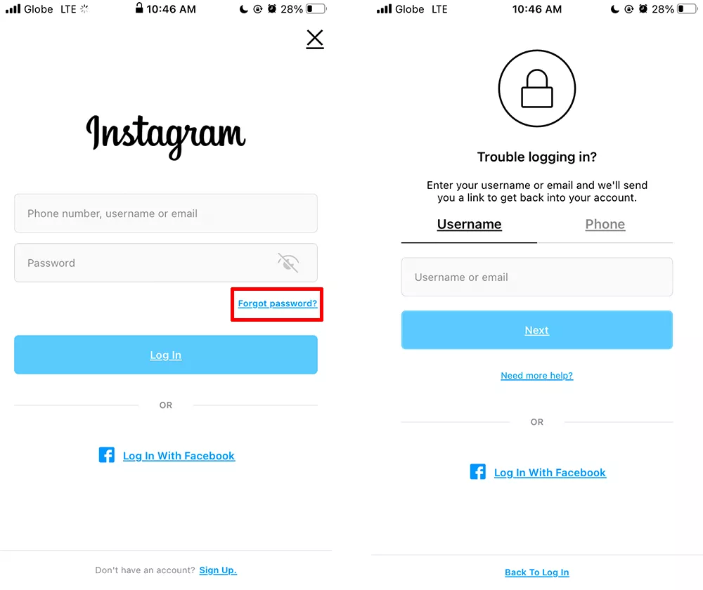 How to recover Instagram account password