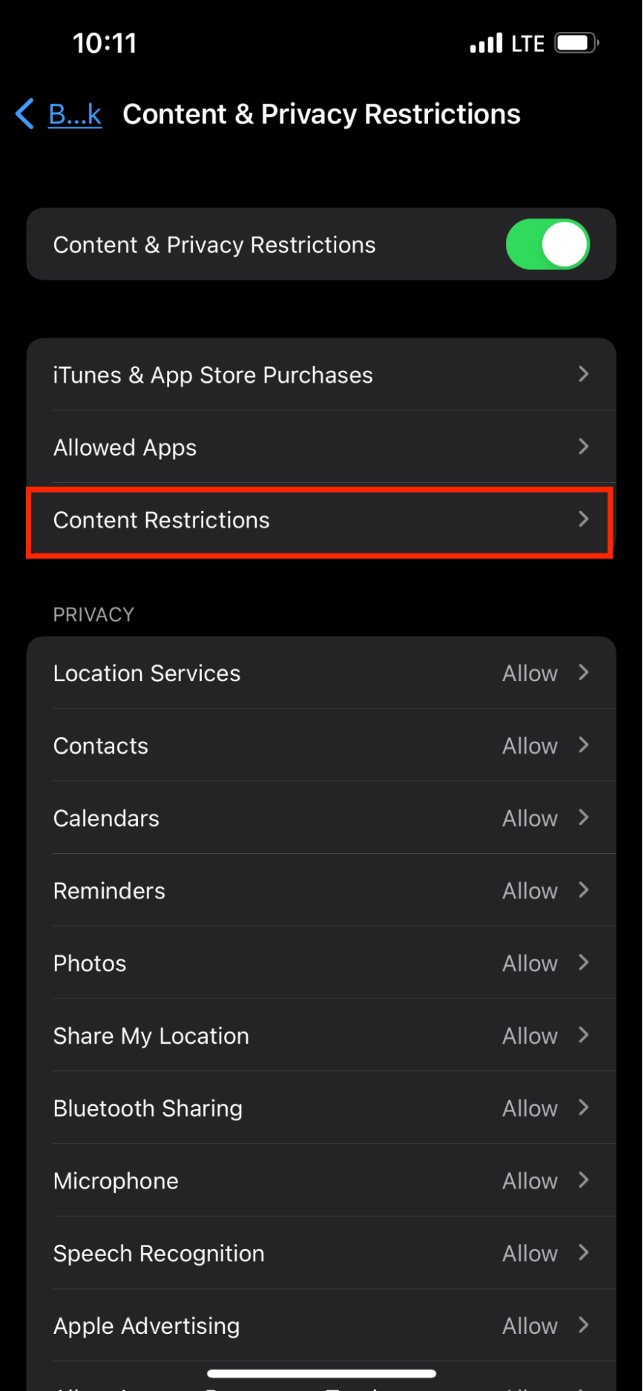 Content & Privacy Restrictions > Content Restrictions Content & Privacy Restrictions > Content Restrictions
