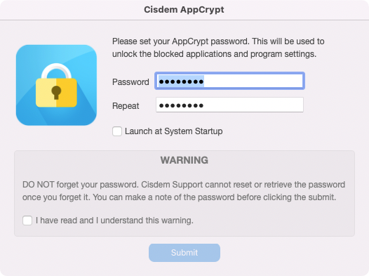Log into Cisdem AppCrypt Log into Cisdem AppCrypt