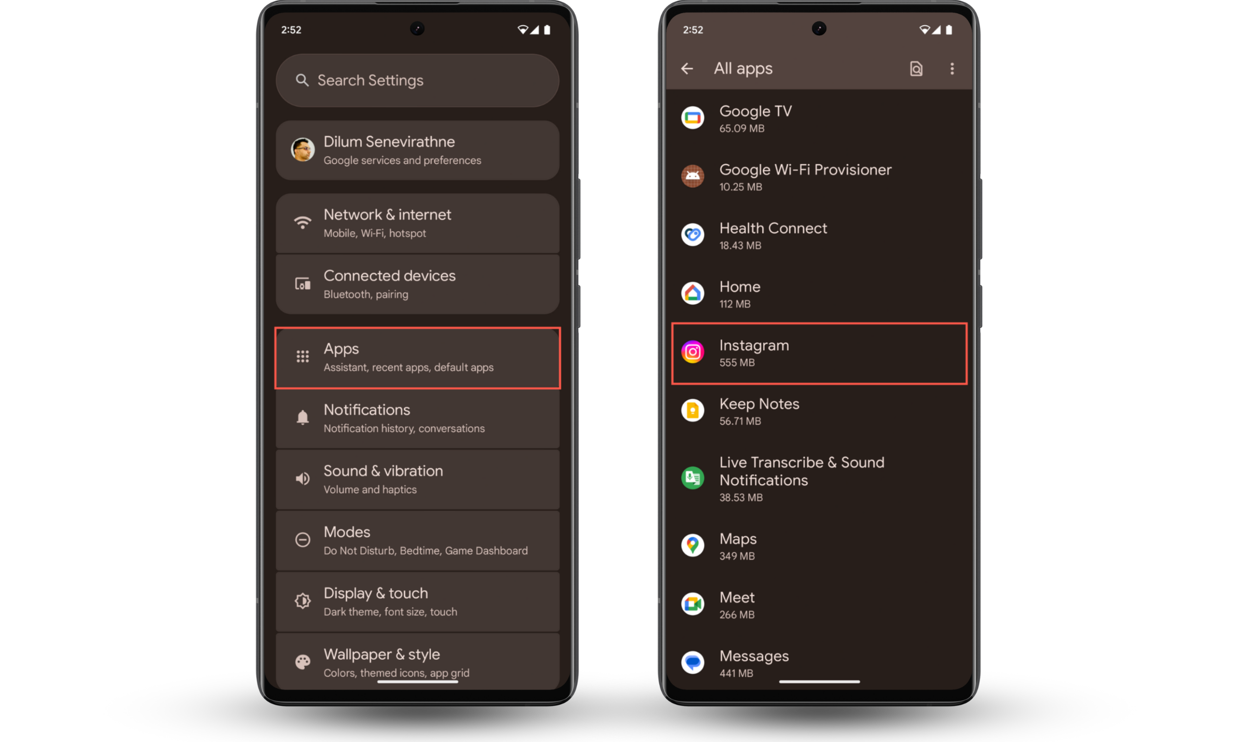 These Android screenshots show how to access the All Apps list via Settings so that you can turn off location on Instagram. These Android screenshots show how to access the All Apps list via Settings so that you can turn off location on Instagram.
