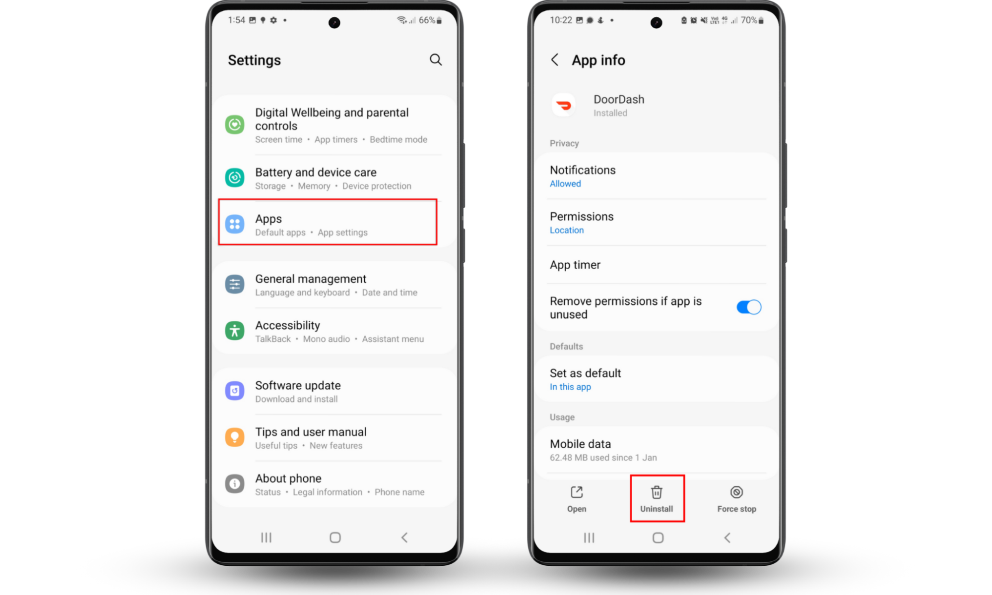 If you find an Android spyware file name on your device, uninstall it. Go to Settings > Apps and look for suspicious files. If you find one, tap the app and press Uninstall to remove it. If you find an Android spyware file name on your device, uninstall it. Go to Settings > Apps and look for suspicious files. If you find one, tap the app and press Uninstall to remove it.