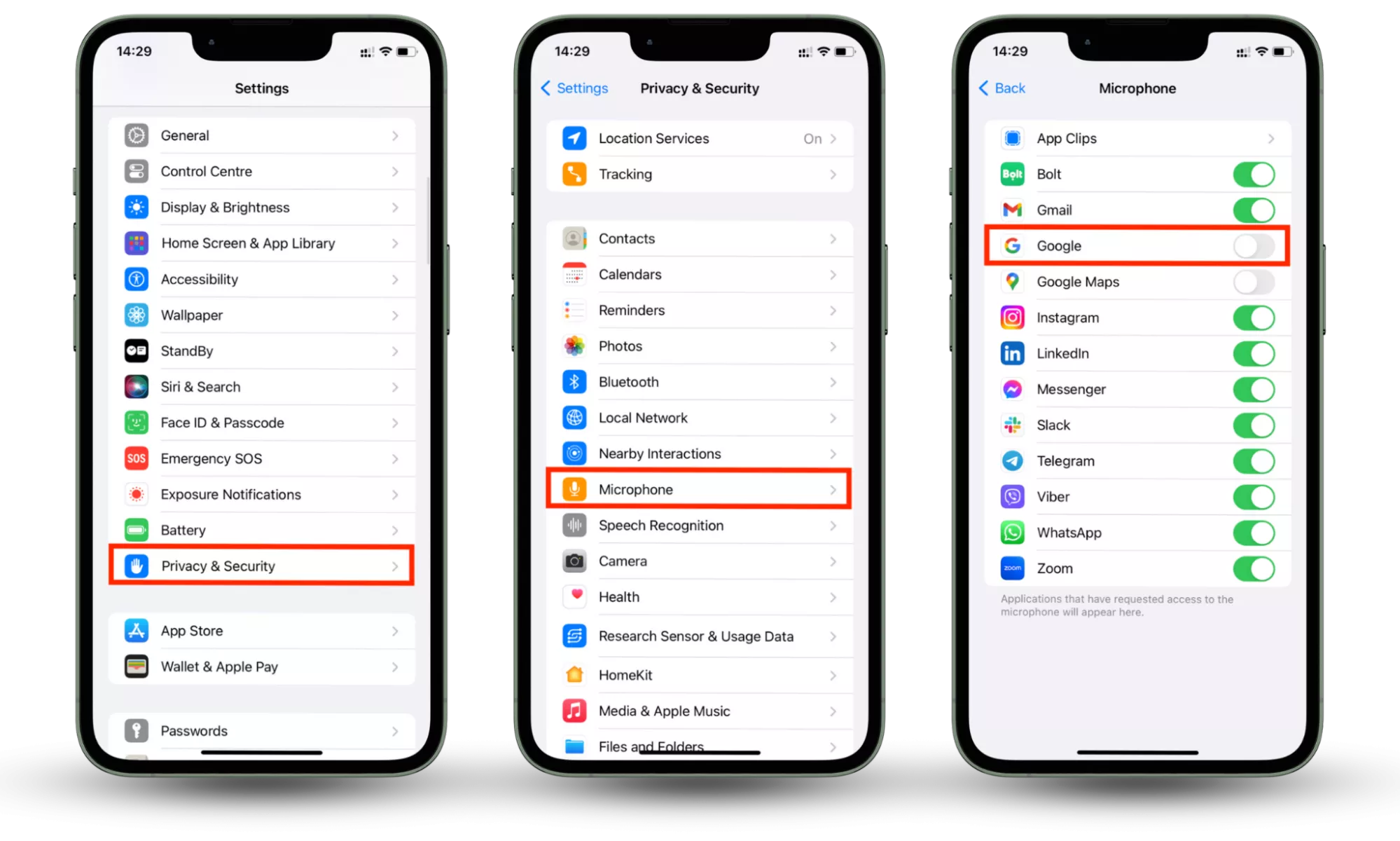 If Your Phone Is Being Tracked Or Monitored, block app permissions on an iPhone. Go to Settings > Privacy & Security. Choose a category of permissions, like Camera or Microphone.