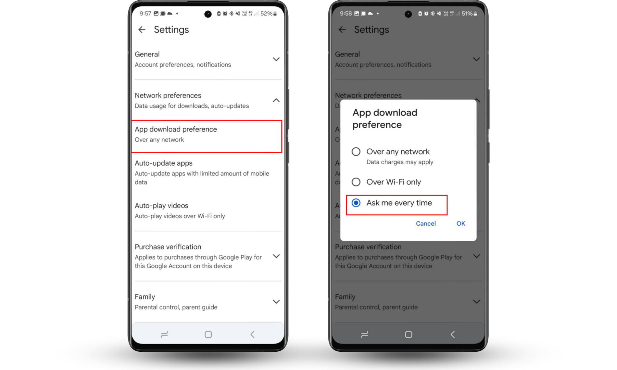 If your Android phone is downloading apps all by itself, change your app download preferences. Press Network preferences > App download preferences and select Ask me every time. If your Android phone is downloading apps all by itself, change your app download preferences. Press Network preferences > App download preferences and select Ask me every time.