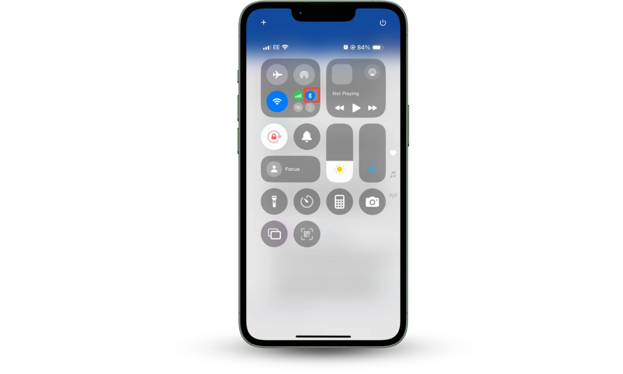 The Control Center on an iPhone, showing the Bluetooth icon. To stop someone tracking your phone, you should disable Bluetooth when it's not in use. The Control Center on an iPhone, showing the Bluetooth icon. To stop someone tracking your phone, you should disable Bluetooth when it's not in use.