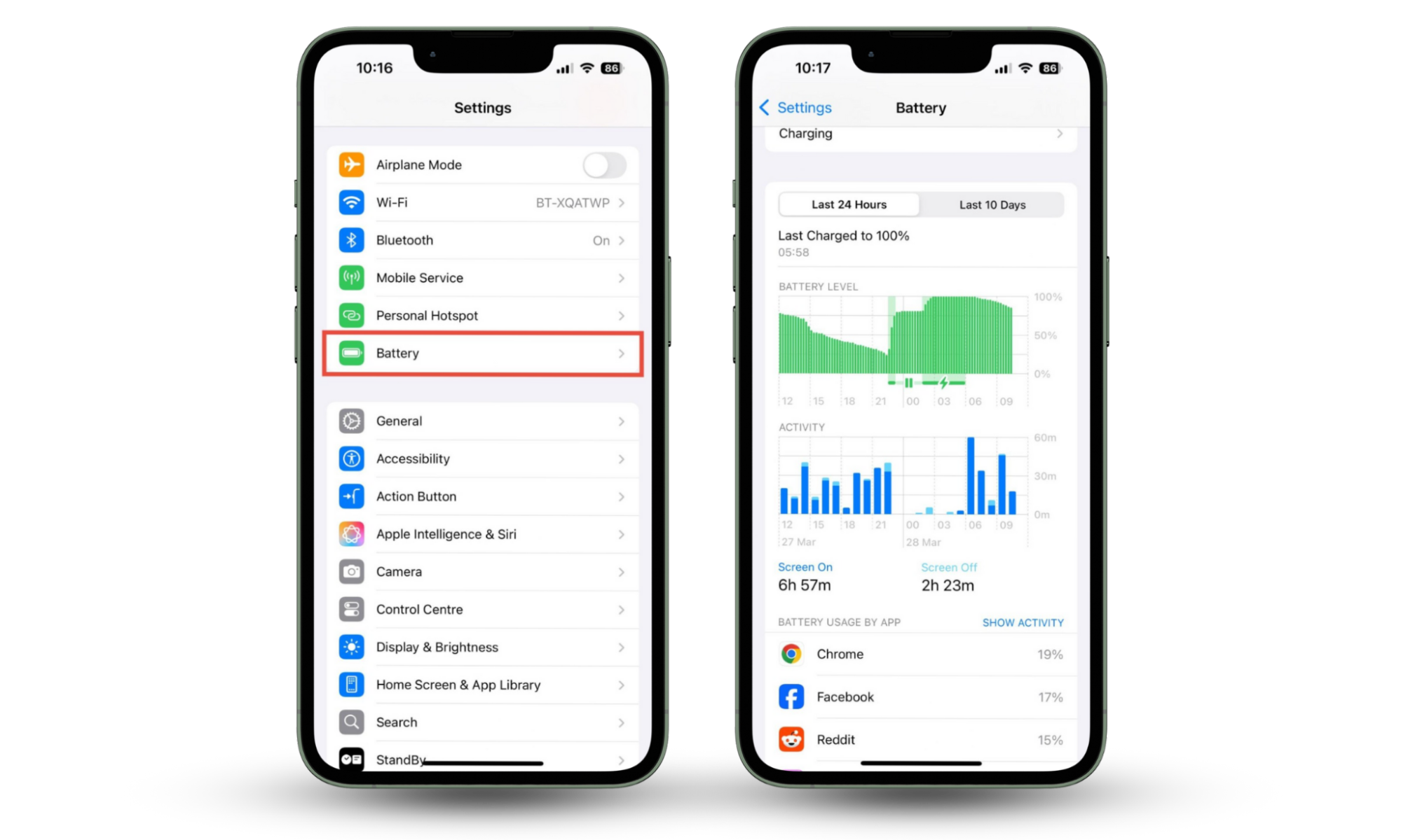To see if someone is spying on your phone, check your battery usage. Go to Settings > Battery. Tap Last 10 Days. Tap any columns for days with high usage and examine which apps are consuming the most power. To see if someone is spying on your phone, check your battery usage. Go to Settings > Battery. Tap Last 10 Days. Tap any columns for days with high usage and examine which apps are consuming the most power.
