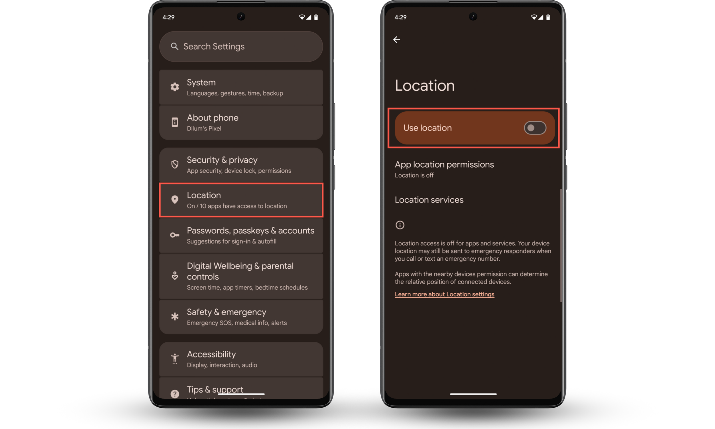 These Android screenshots show how to turn off your Snapchat location by disabling location services for Snapchat and other apps. These Android screenshots show how to turn off your Snapchat location by disabling location services for Snapchat and other apps.