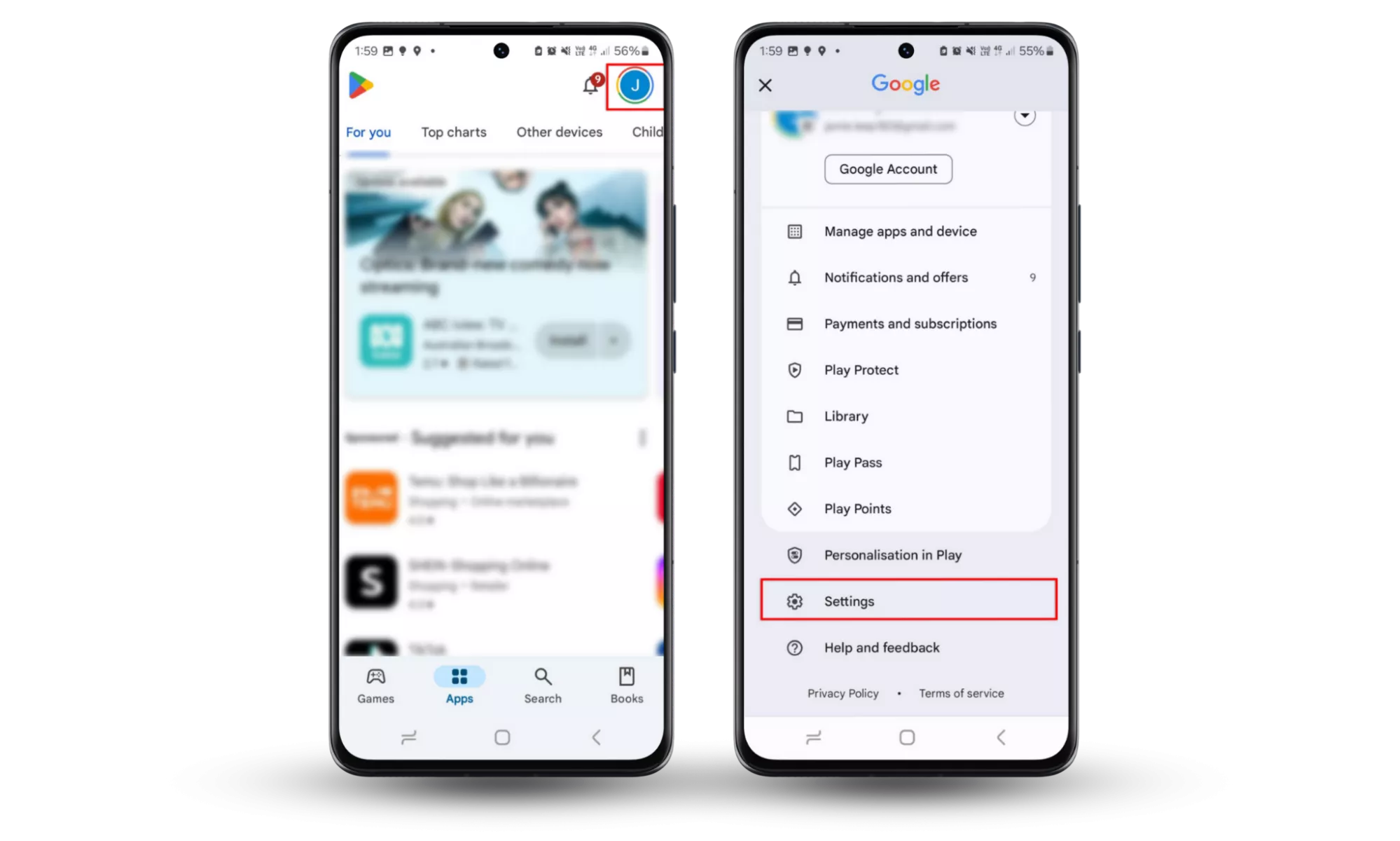 If you see if someone is tracking your phone, block them by setting apps to auto-update. Open Google Play Store, press the profile icon > Settings > Network Preferences and then tap App download preference