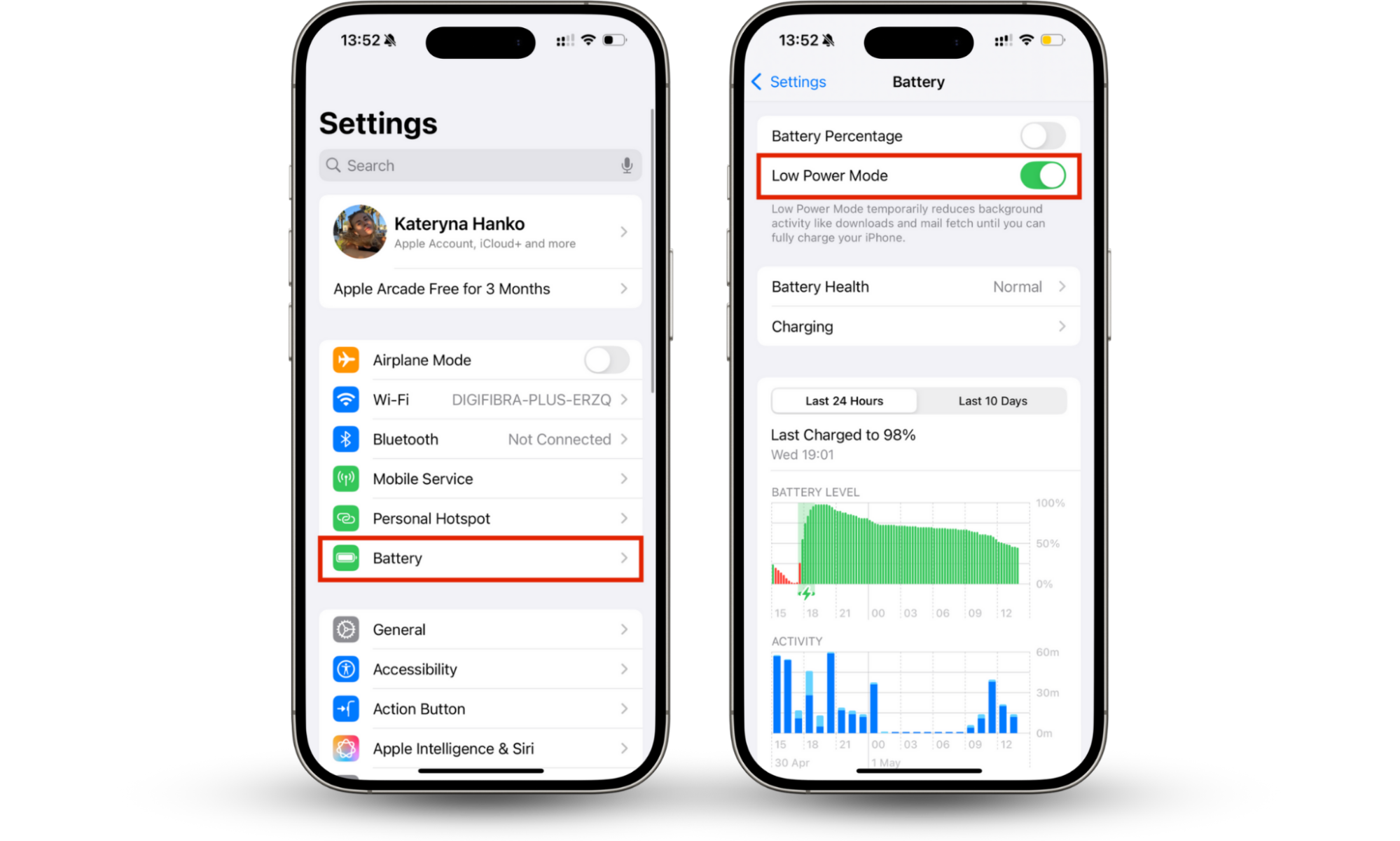 iOS Settings appear on an iPhone screen. Is your phone dying too fast? Turn Low Power Mode. Select Battery to use battery-saver modes to prolong battery life, preventing it from dying fast. iOS Settings appear on an iPhone screen. Is your phone dying too fast? Turn Low Power Mode. Select Battery to use battery-saver modes to prolong battery life, preventing it from dying fast.