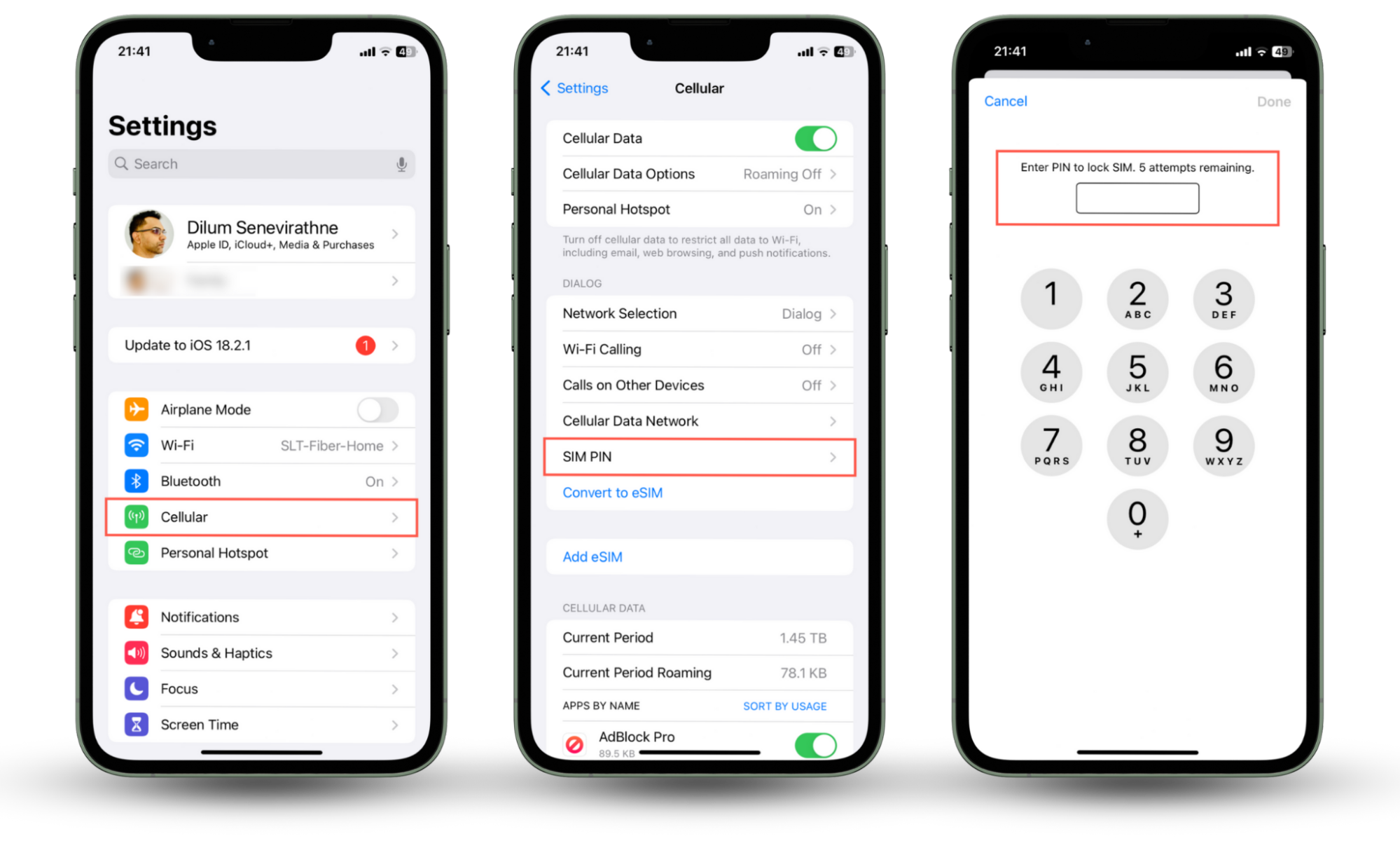 These iPhone screenshots show how to protect your SIM with a PIN in case you have concerns that your SIM card would be cloned. These iPhone screenshots show how to protect your SIM with a PIN in case you have concerns that your SIM card would be cloned.