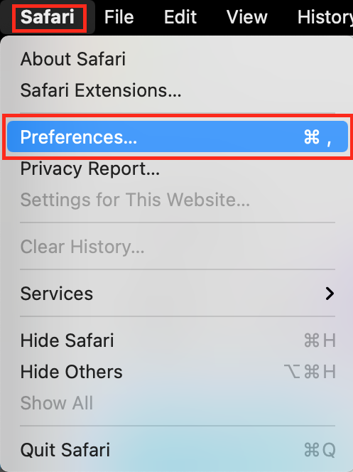 These Mac screenshots show how to access the Preferences/Settings pane in Safari so that you can access the options that can stop browser tracking. These Mac screenshots show how to access the Preferences/Settings pane in Safari so that you can access the options that can stop browser tracking.
