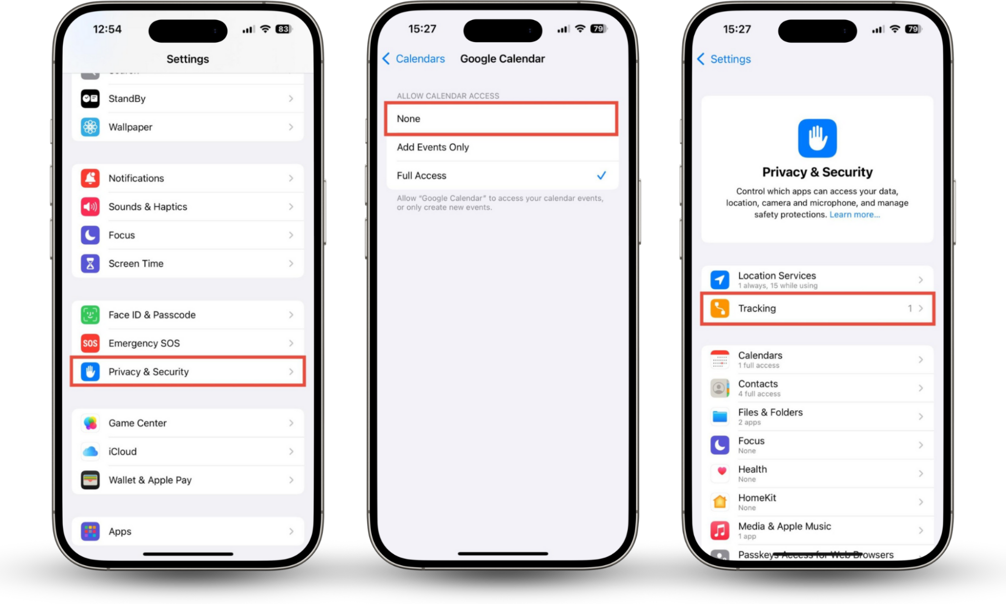 The steps needed to check your app permissions on an iPhone. To stop someone from tracking your phone, you can check the permissions each app is granted. The steps needed to check your app permissions on an iPhone. To stop someone from tracking your phone, you can check the permissions each app is granted.