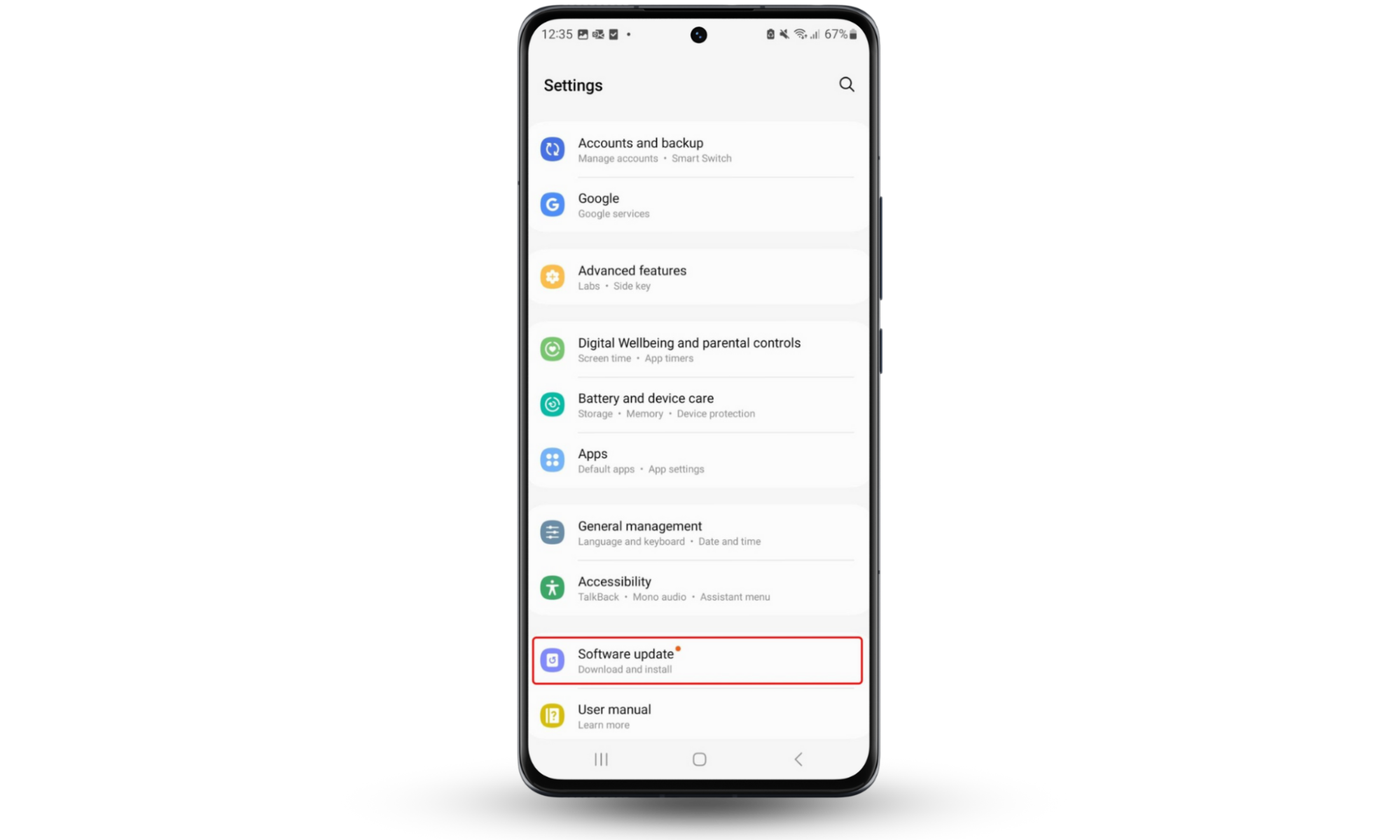 The Settings app on an Android, with Software Update highlighted. To remove hackers from phone, you can download and install software updates. The Settings app on an Android, with Software Update highlighted. To remove hackers from phone, you can download and install software updates.