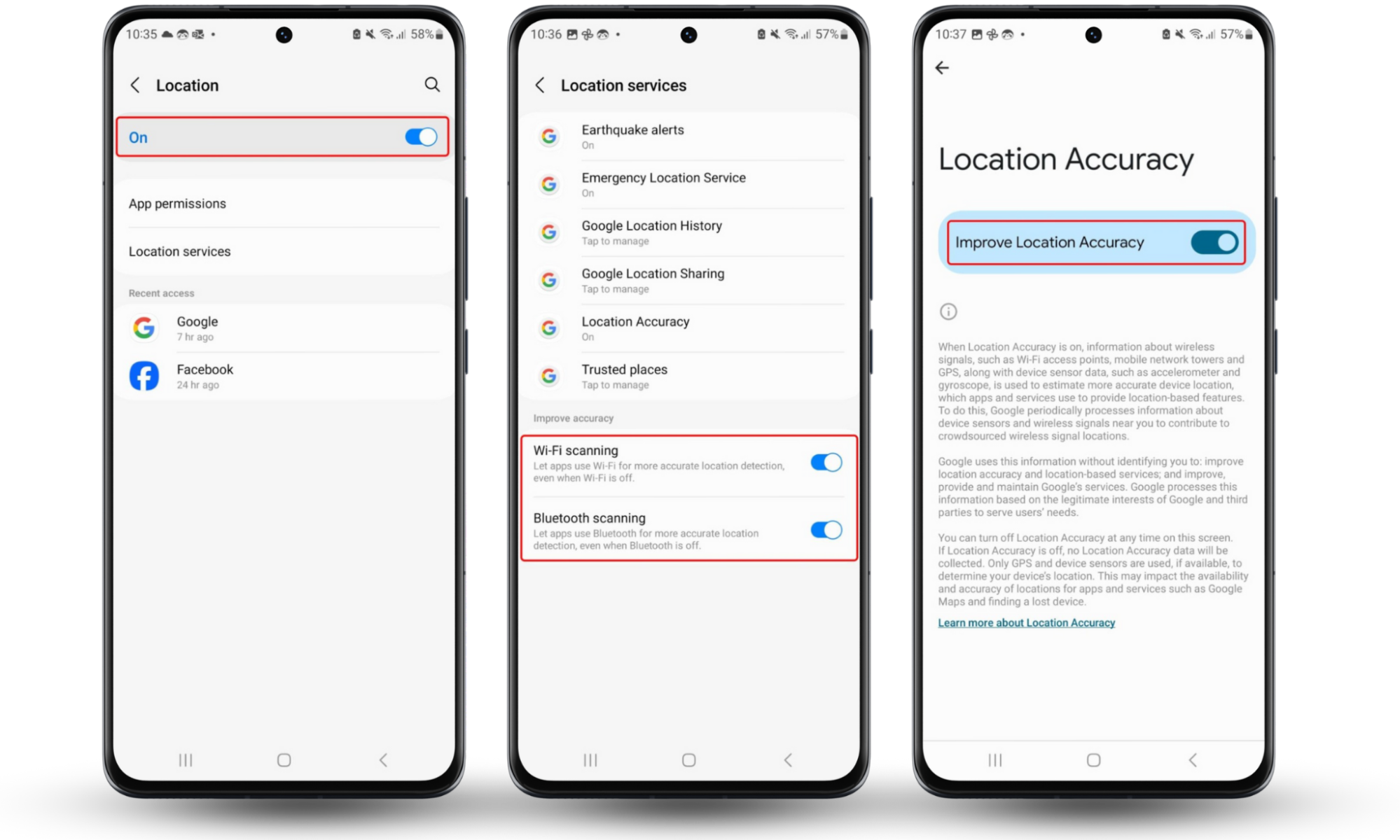 The steps needed to fully turn off Location Services on an Android phone, as well as disabling Google Location History. This can be a way to stop people from tracking your phone. The steps needed to fully turn off Location Services on an Android phone, as well as disabling Google Location History. This can be a way to stop people from tracking your phone.