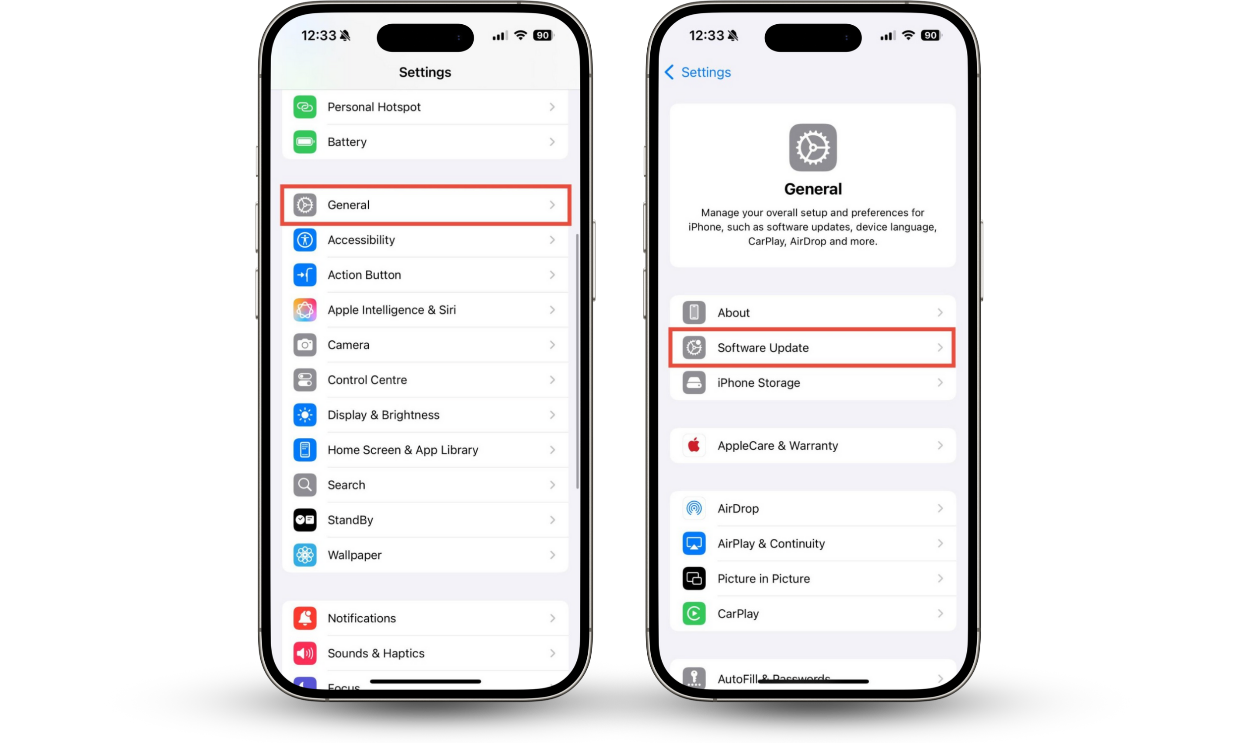 Settings on an iPhone, showing how to install a Software Update. iPhones get viruses if there are security vulnerabilities sometimes, so keep your phone updated. Settings on an iPhone, showing how to install a Software Update. iPhones get viruses if there are security vulnerabilities sometimes, so keep your phone updated.